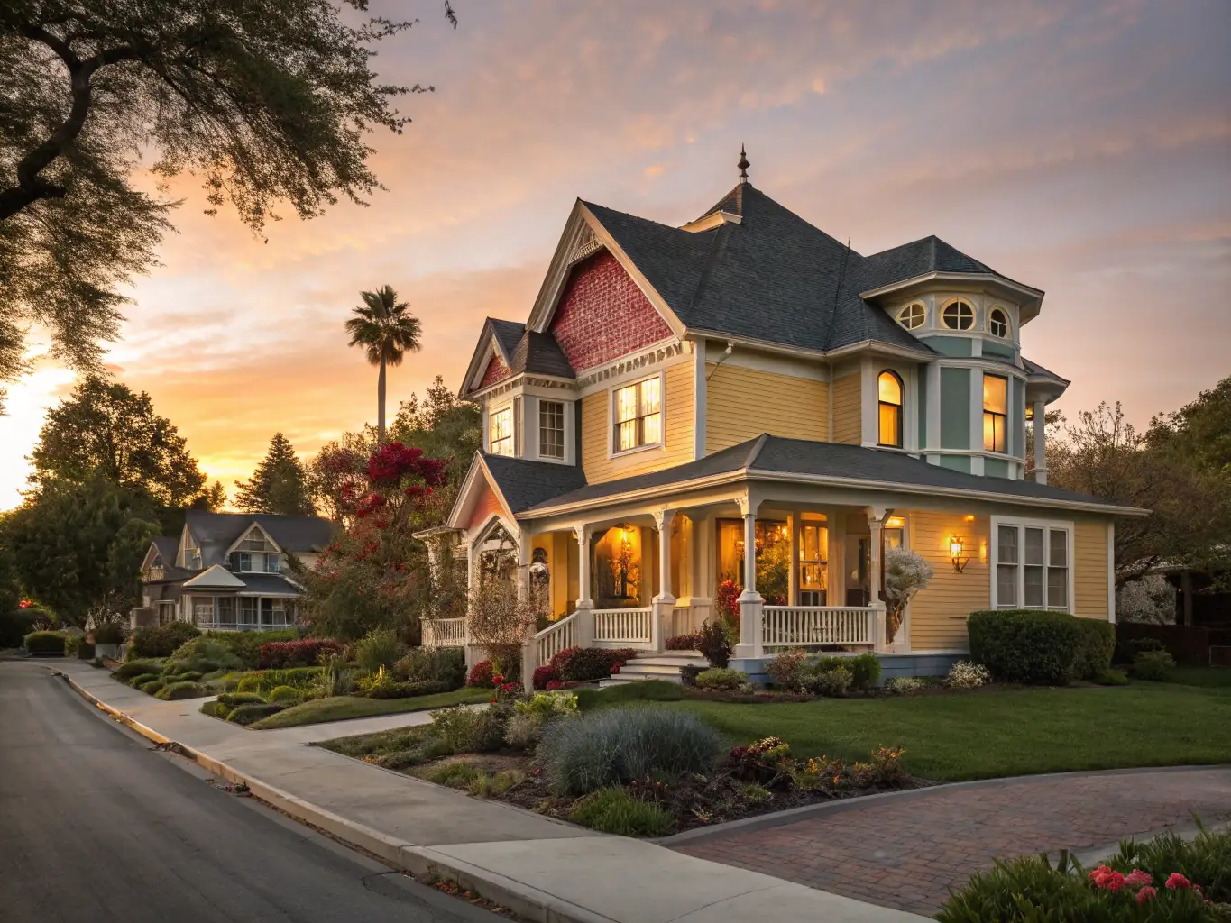 A vibrant, freshly washed house exterior with sparkling windows, clean siding, and a well-kept lawn, photographed on a sunny day in a suburban Texas neighborhood.